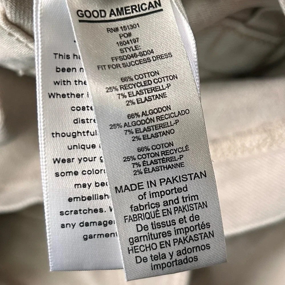 Good American Fit For Success Denim Utility Dress in Khaki Sz XL - Picture 11 of 11